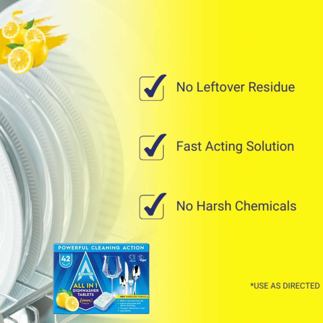Astonish All In 1 Dishwasher Tablets Lemon Fresh 42pk