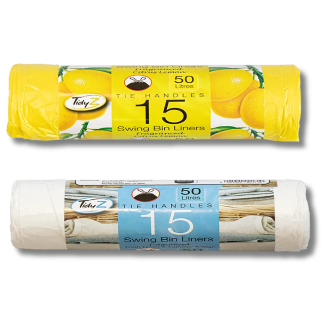 Tidyz Duftende Søppelposer med Knytehåndtak 50L 15-pk