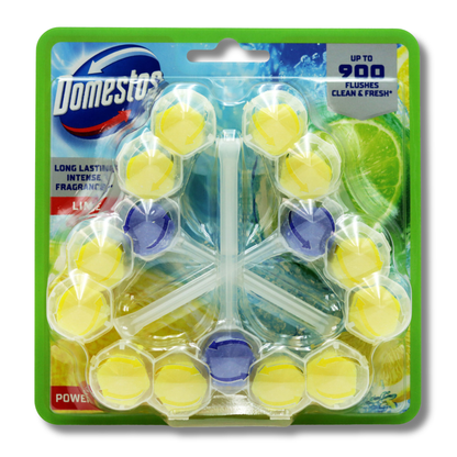 Domestos Power 5 Toilet Block Lime 3pk