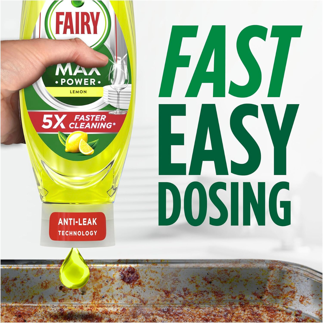 Fairy Max Power Dishwashing Liquid Lemon 730ml