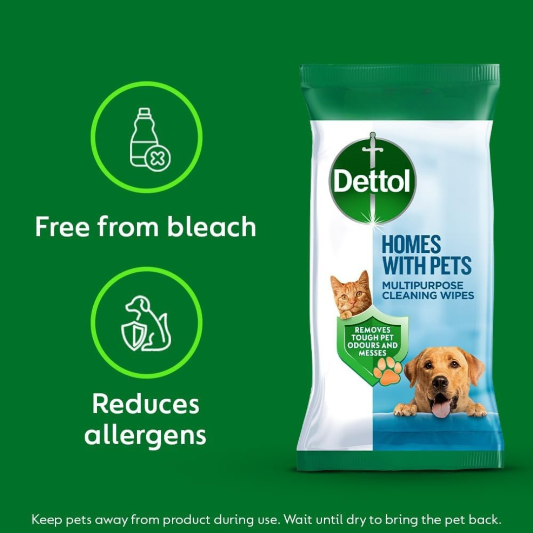 Dettol Homes With Pets Multipurpose Wipes Fresh Breeze 50pk