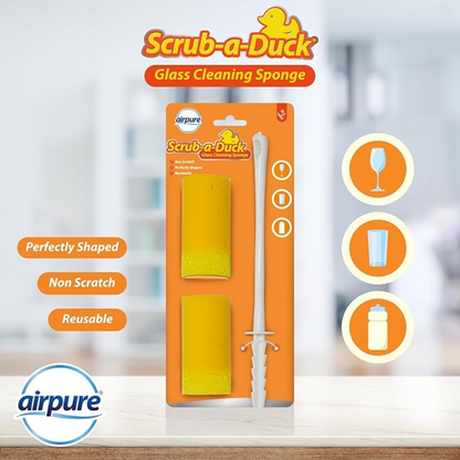 Airpure Scrub-a-Duck Glass Cleaning Sponge w/Handle