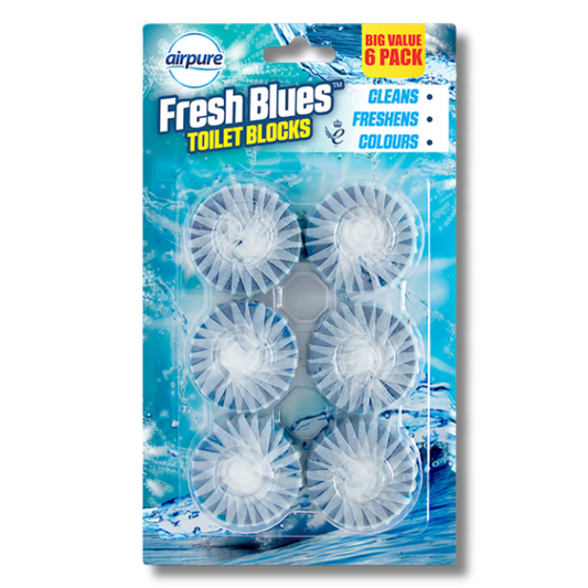 Airpure Fresh Blues Toilet Blocks 6pk