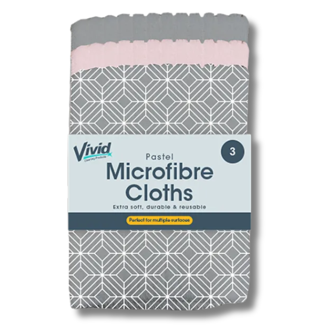 Vivid Pastel Mikrofiberkluter 30x30cm 3pk