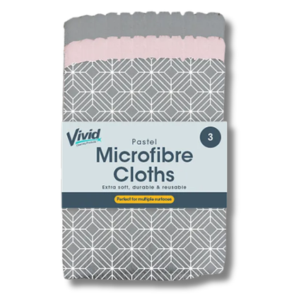 Vivid Pastel Mikrofiberkluter 30x30cm 3pk