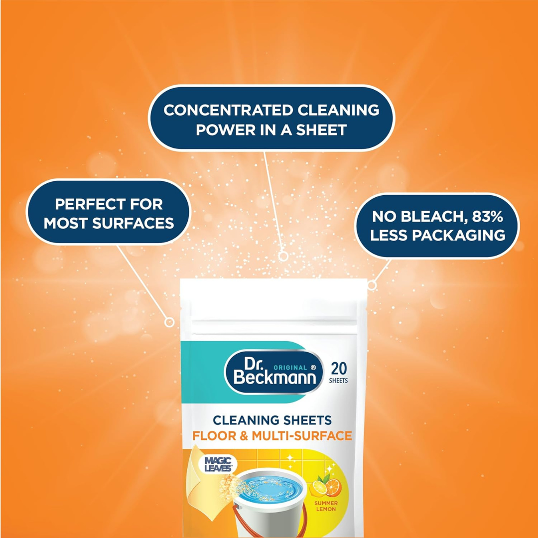 Dr. Beckmann Floor & Multi Surface Cleaning Sheets Summer Lemon 20pk