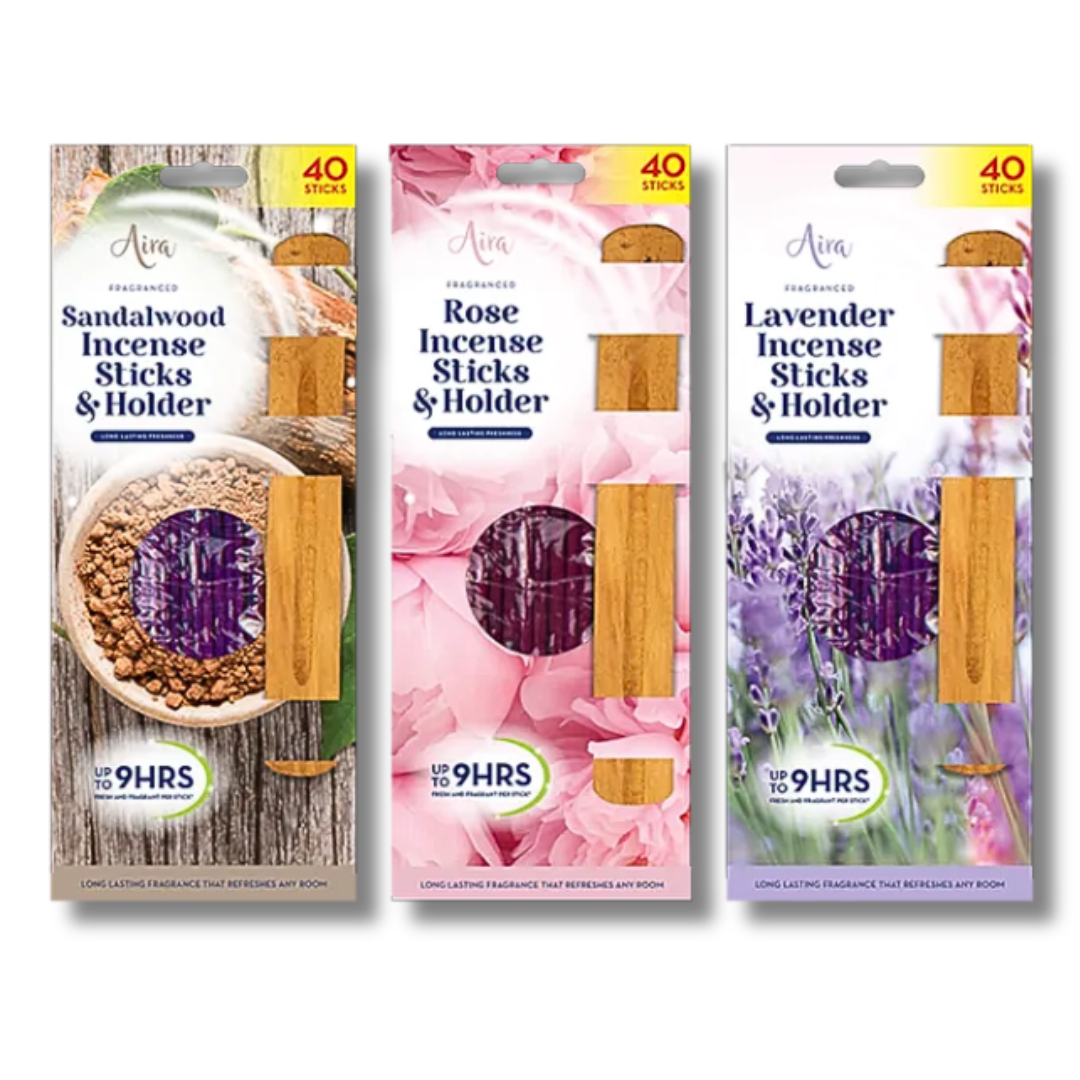 Aira Incense Sticks & Holder 40pk Div.Typer