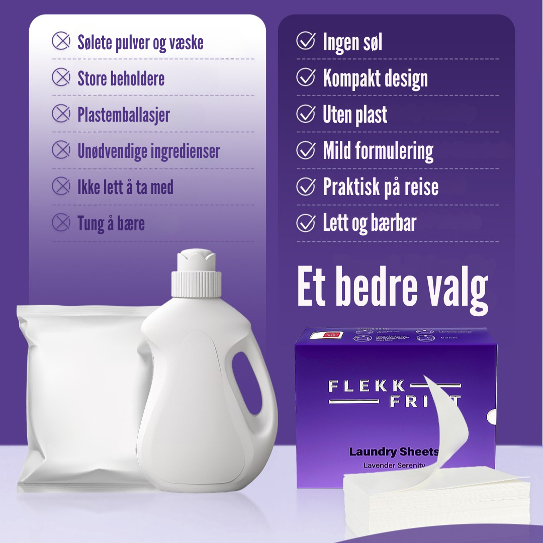 Flekkfritt Tøyvaskeark Lavender Serenity 50 ark <100 vask