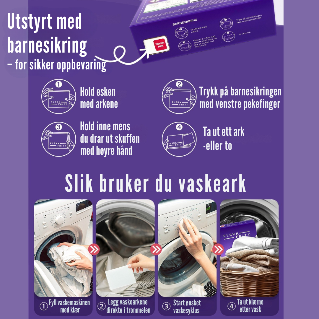 Flekkfritt Tøyvaskeark Lavender Serenity 50 ark <100 vask
