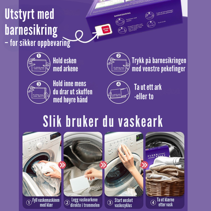 Flekkfritt Tøyvaskeark Lavender Serenity 50 ark <100 vask