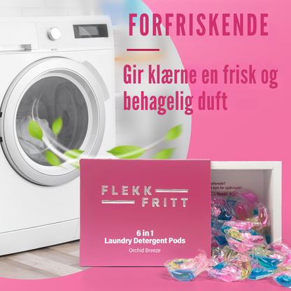 Flekkfritt 6 i 1 Vaskemiddel Pods Orchid Breeze 40 stk
