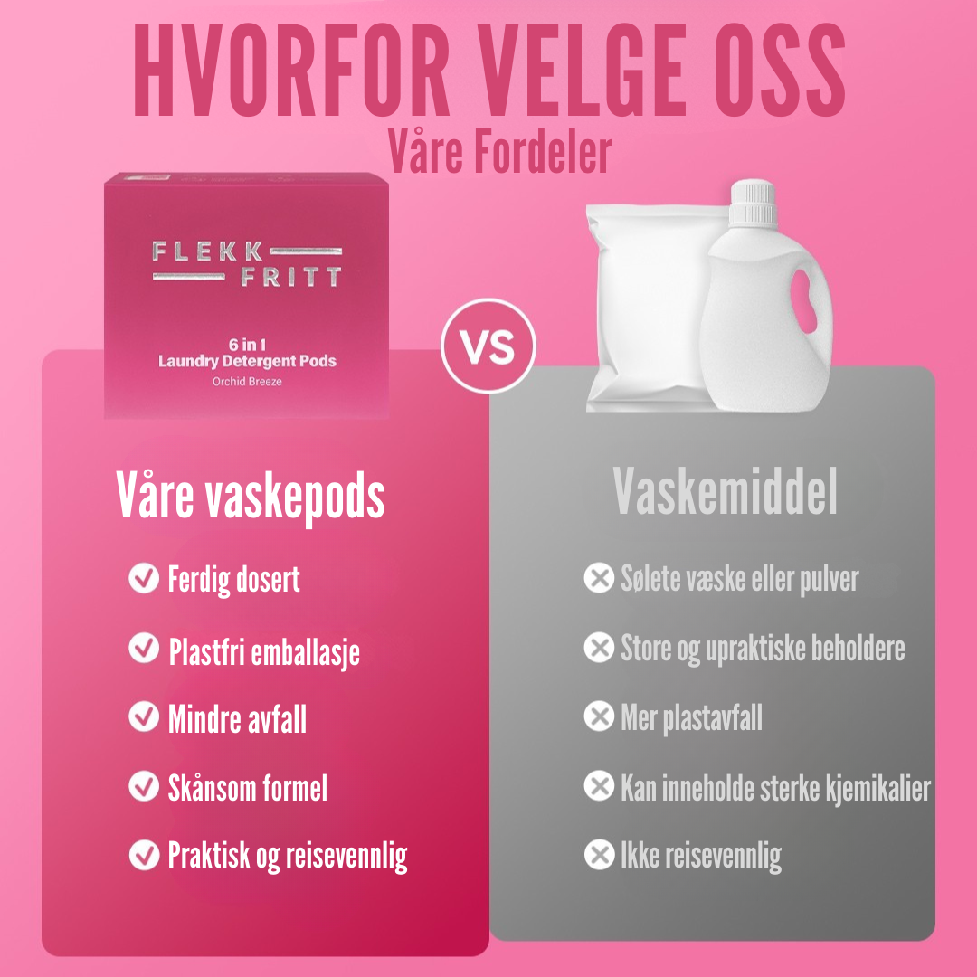 Flekkfritt 6 i 1 Vaskemiddel Pods Orchid Breeze 40 stk