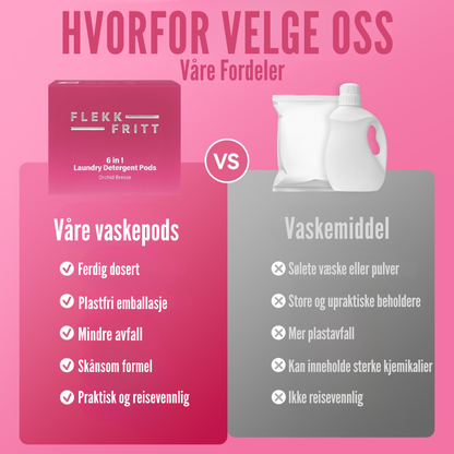 Flekkfritt 6 i 1 Vaskemiddel Pods Orchid Breeze 40 stk
