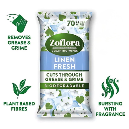 Zoflora Multi Surface Cleaning Wipes Linen Fresh 70pk