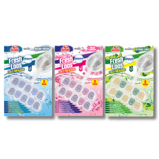 Airpure Fresh Loos 6in1 Toilet Rim Block 2pk Div.Typer