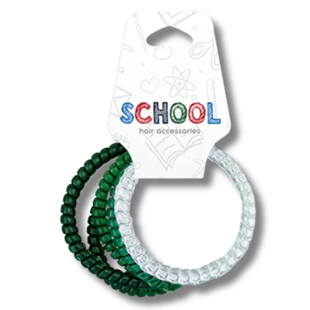 School Hair Accessories Spiralhårstrikker 5pk Div.Farger