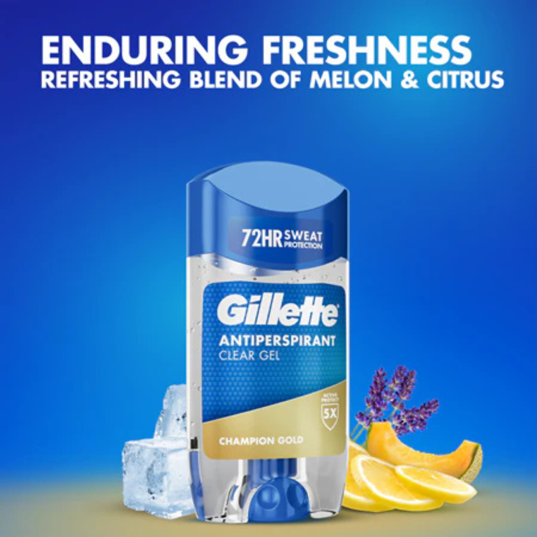 Gillette Antiperspirant Clear Gel Champion Gold 70ml