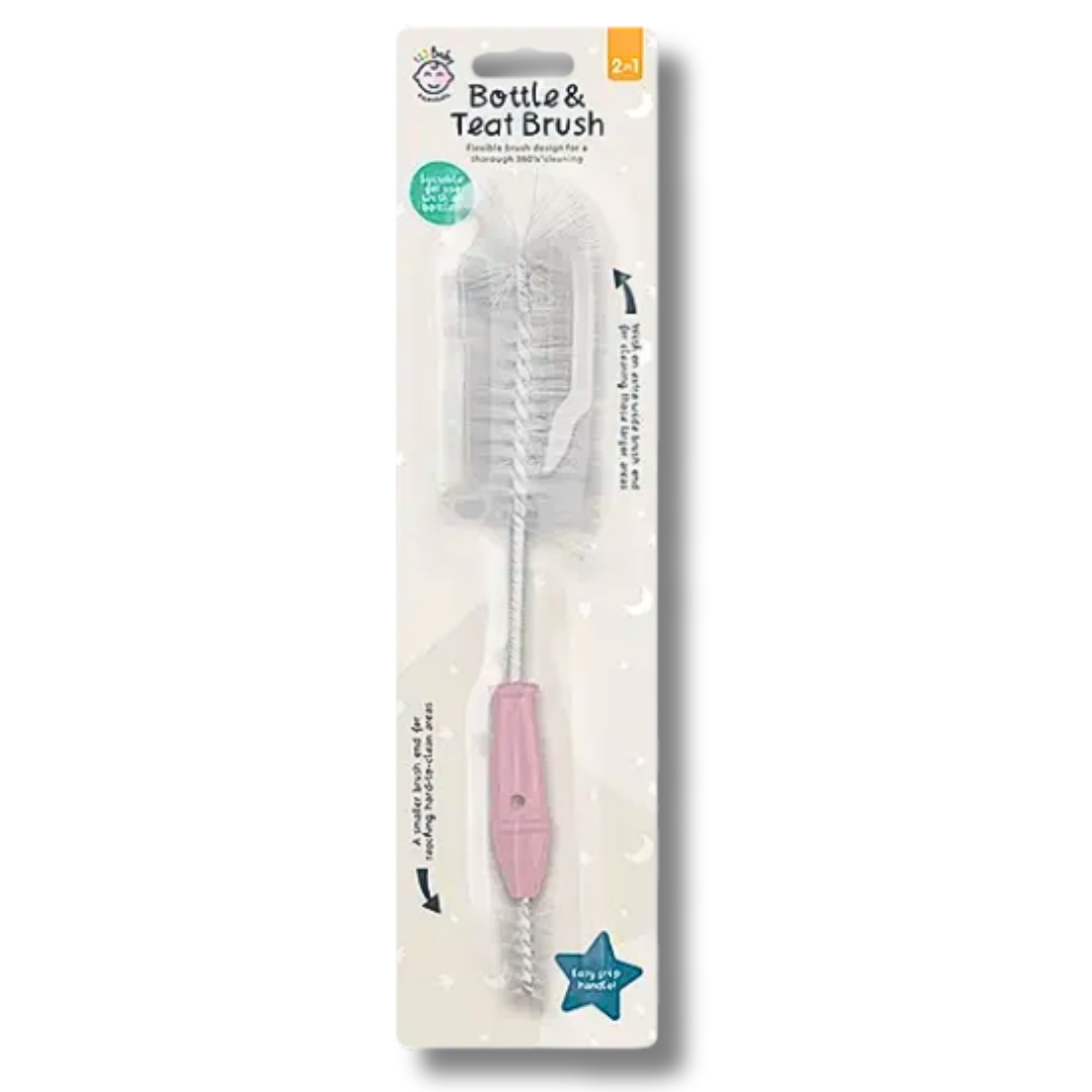 123 Baby 2-in-1 Bottle & Teat Brush 26cm Div.Farger