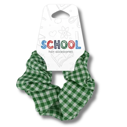 School Hair Accessories Rutete Scrunchie Hårstrikk 1pk Div.Farger