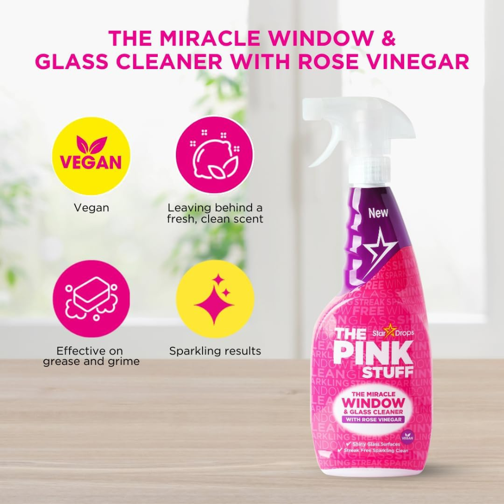 The Pink Stuff The Miracle Window & Glass Cleaning Kit 850ml