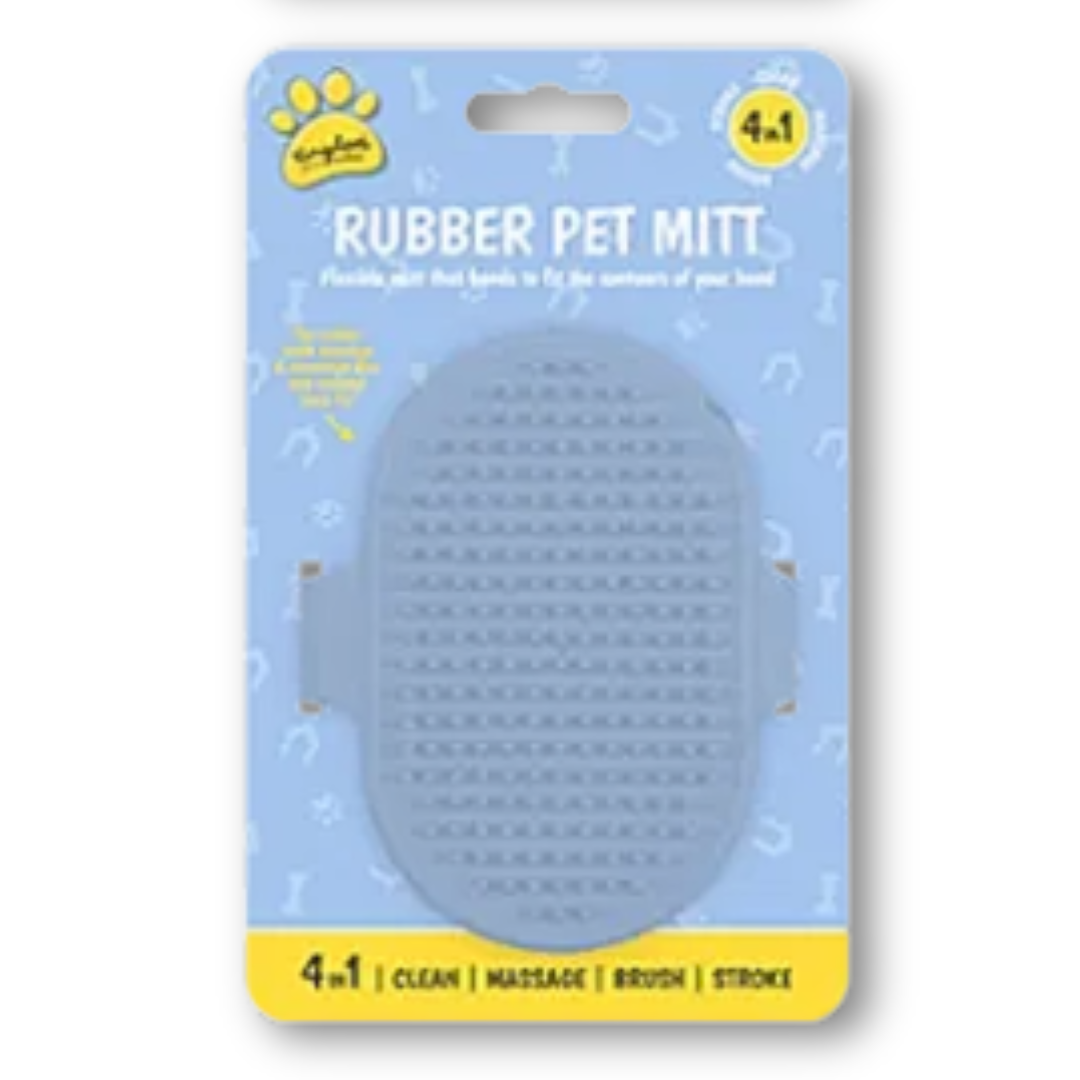 Kingdom 4in1 Rubber Pet Mitt Div.Farger