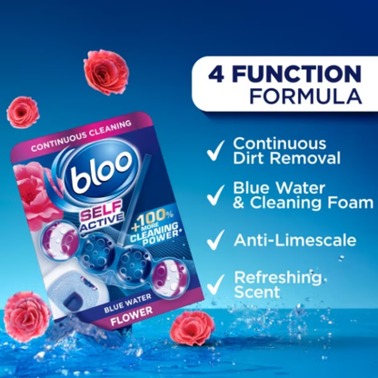 Bloo Colour Selv Active Toilet Rim Block Flower 3x50g