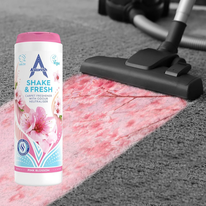 Astonish Shake & Fresh Carpet Freshener Pink Blossom 350g