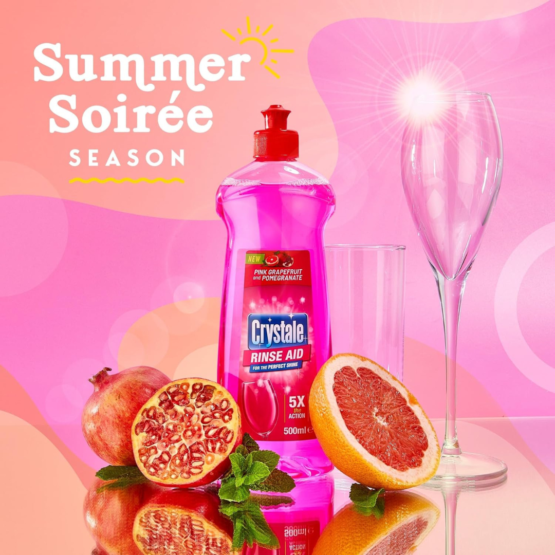 Crystale Dishwasher Rinse Aid – Pink Grapefruit & Pomegranate 500ml