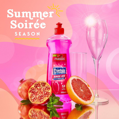 Crystale Dishwasher Rinse Aid – Pink Grapefruit & Pomegranate 500ml