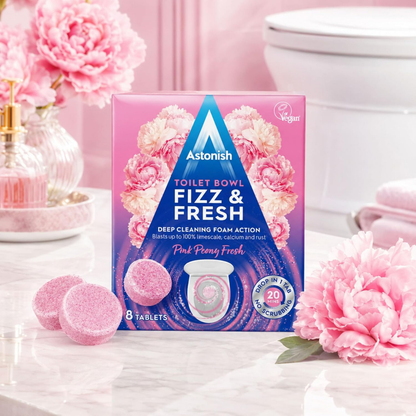 Astonish Fizz & Fresh Toilet Bowl Cleaner Tablets Peony Fresh 8pk