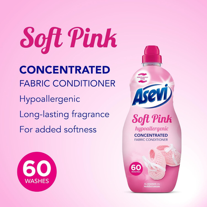 Asevi 60w 1380ml Fabric Conditioner Soft Pink