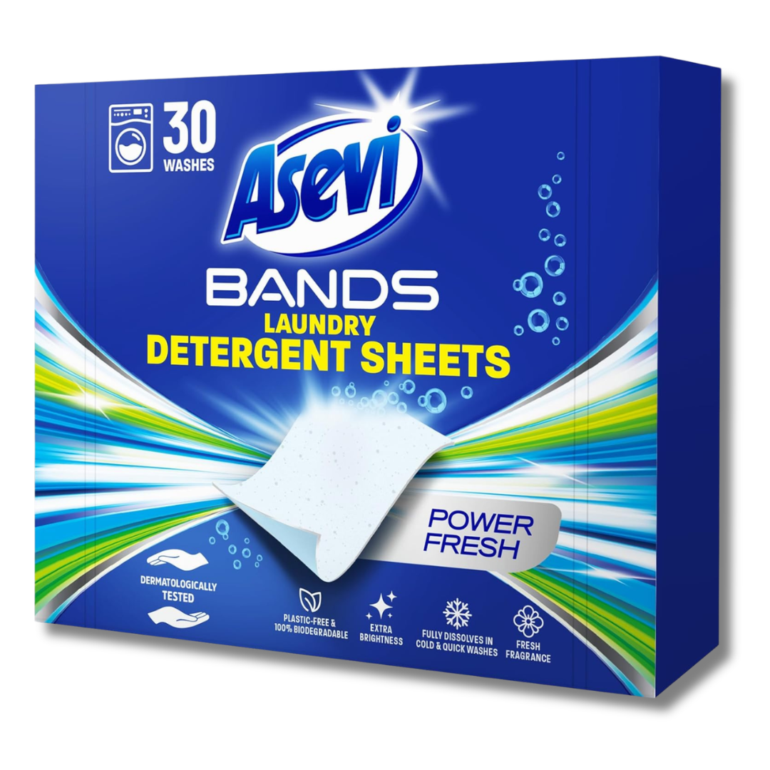 Asevi Bands Power Fresh Laundry Detergent Sheets 30pk