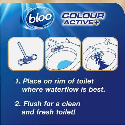 Bloo Colour Active+ Toilet Rim Block Bleach 3x50g