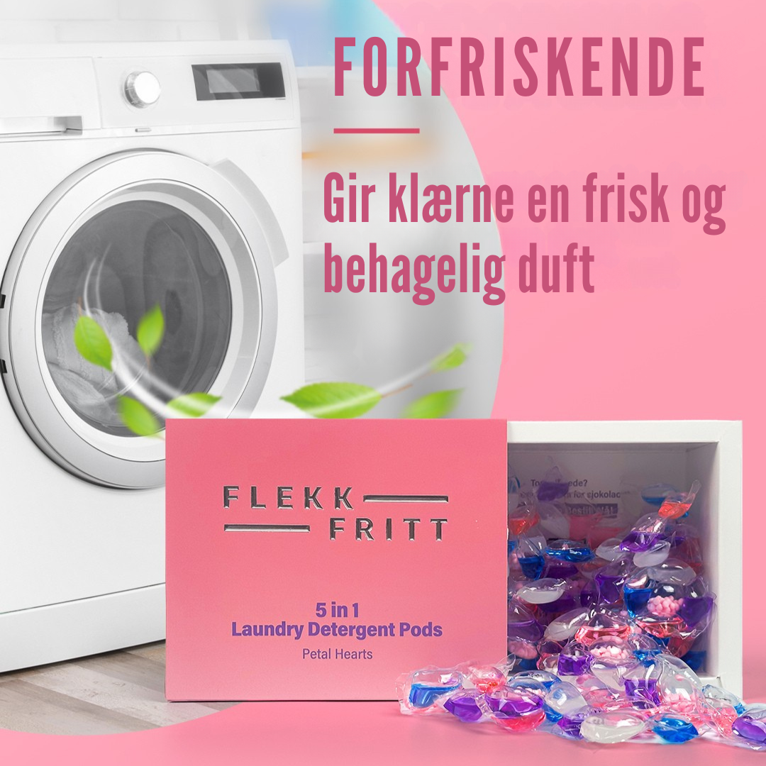 Flekkfritt 5 i 1 Vaskemiddel Pods Petal Hearts 40 stk
