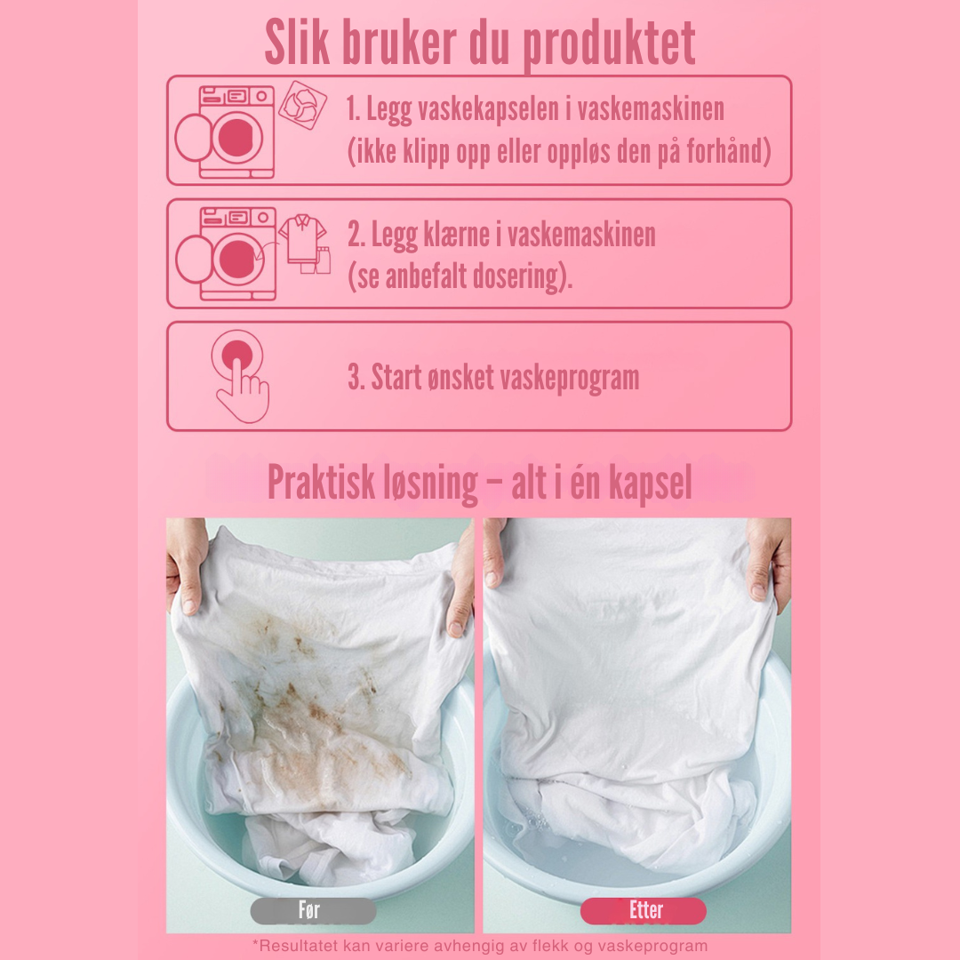 Flekkfritt 5 i 1 Vaskemiddel Pods Petal Hearts 40 stk