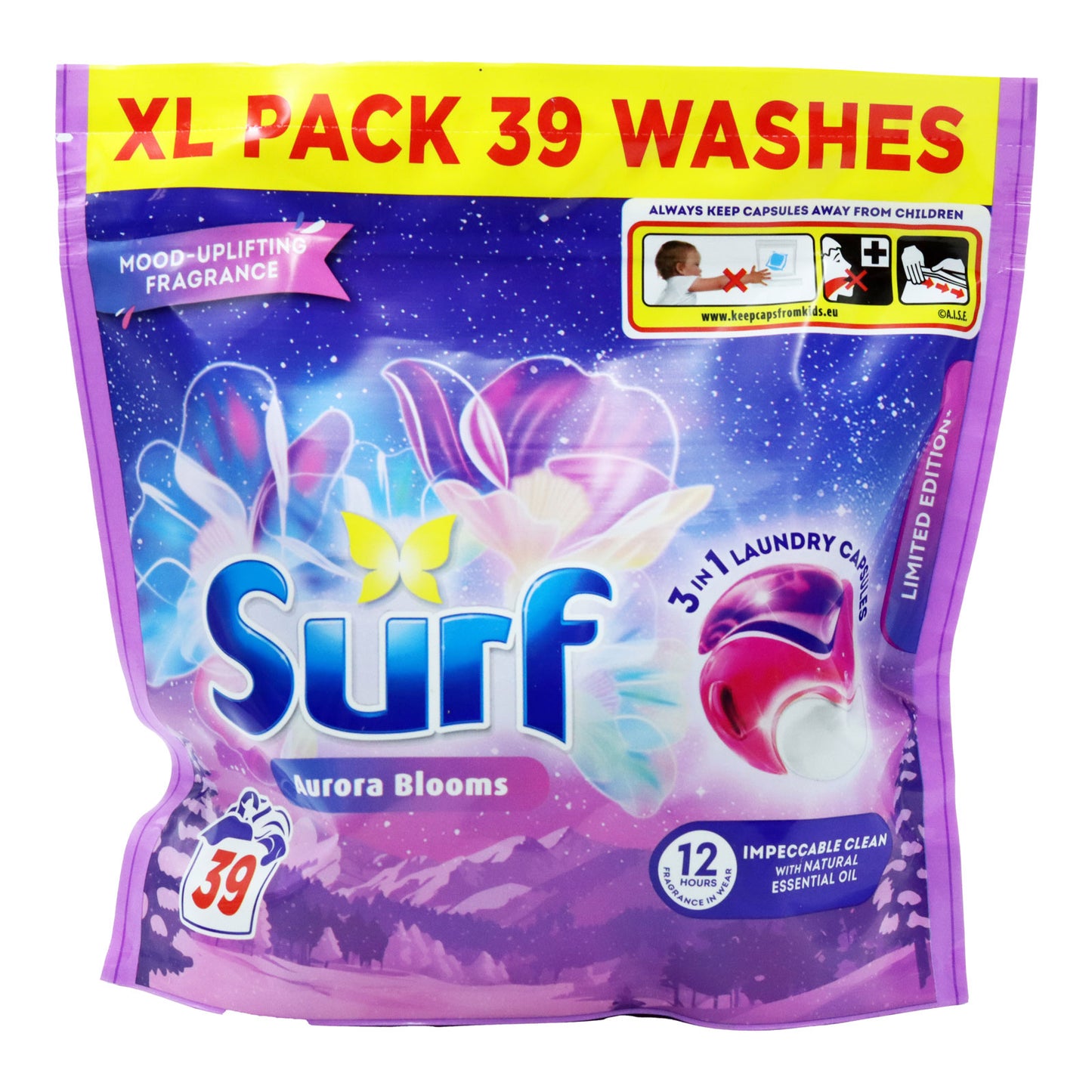Surf 3 in 1 Laundry Capsules Aurora Blooms 39 vask