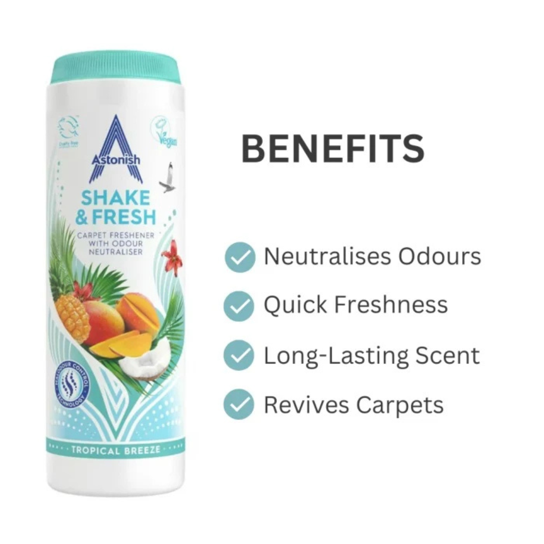 Astonish Shake & Fresh Carpet Freshener Tropical 350g