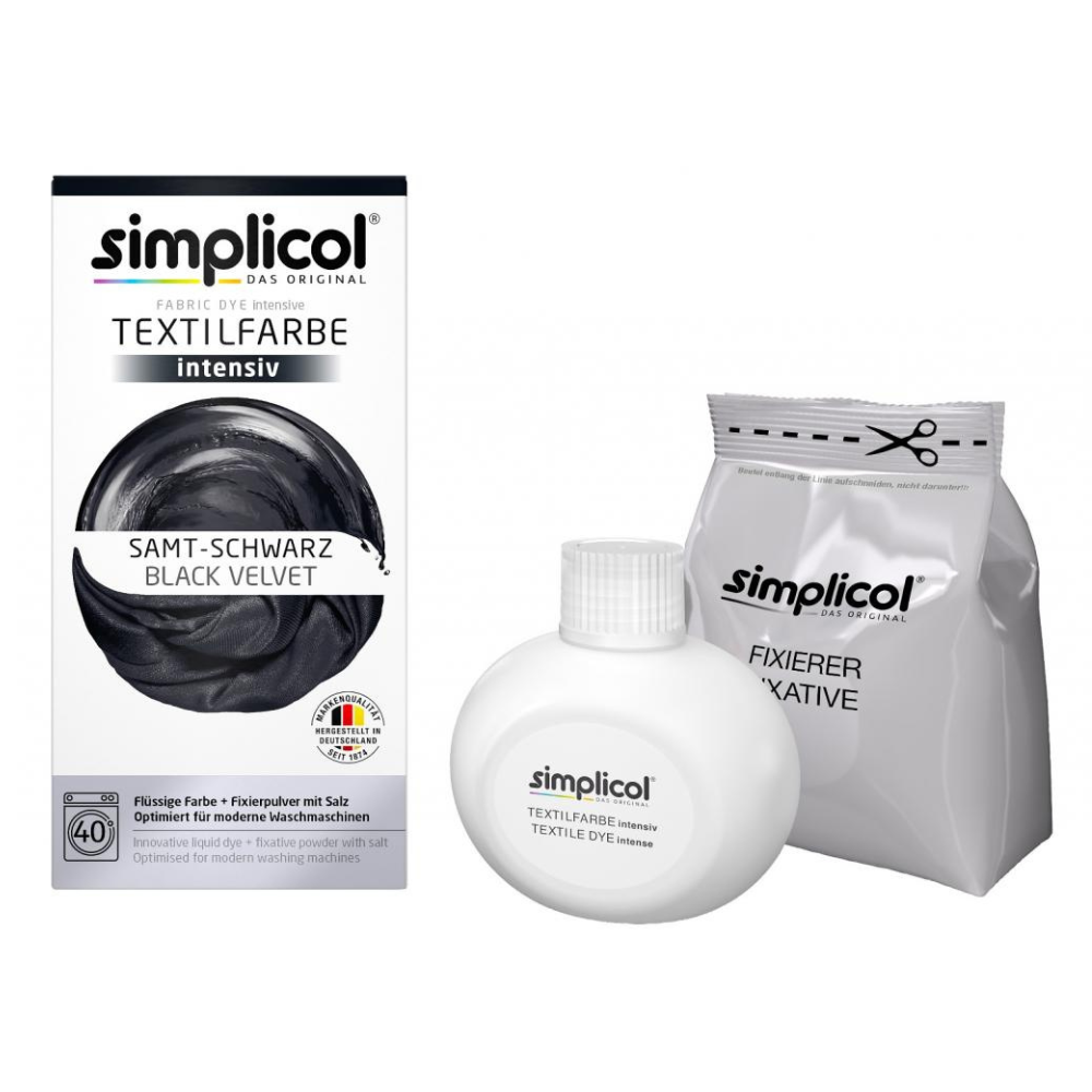 Simplicol Intensiv Tekstilfarge Black Velvet 150ml + 400g