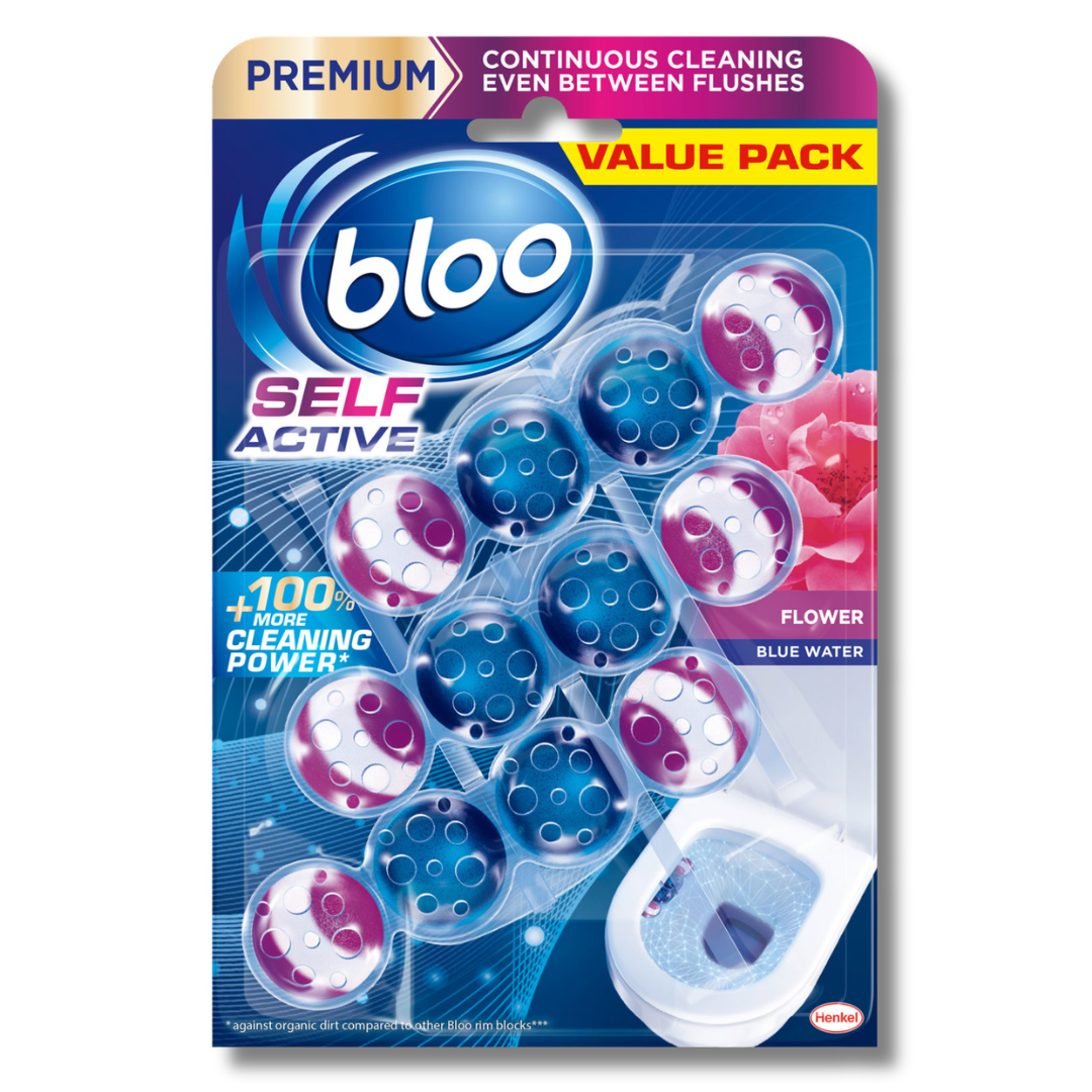 Bloo Colour Selv Active Toilet Rim Block Flower 3x50g