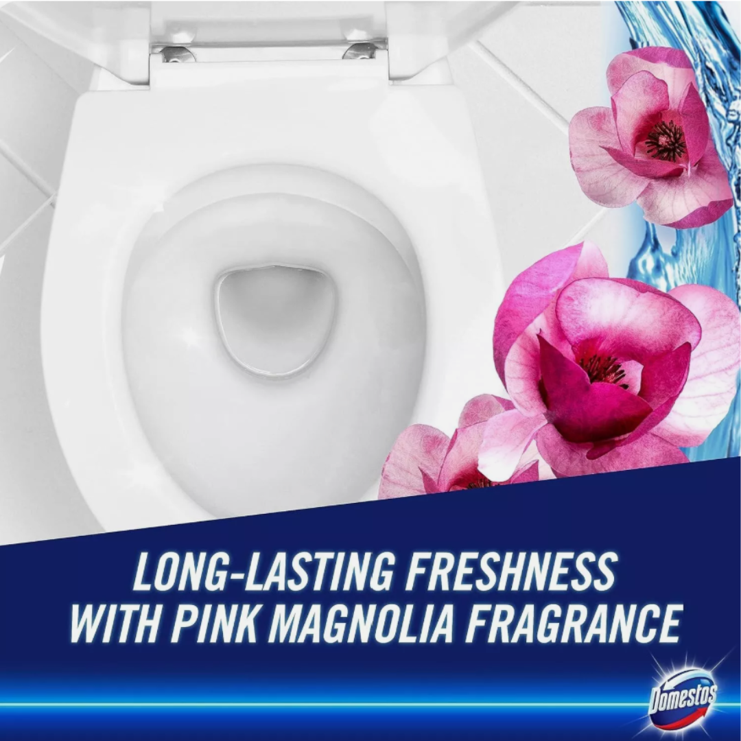 Domestos Power 5 Toilet Rim Block Pink Magnolia 55g