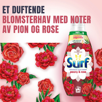 Surf Concentrated Liquid Detergent Peony & Rose 24w 648ml