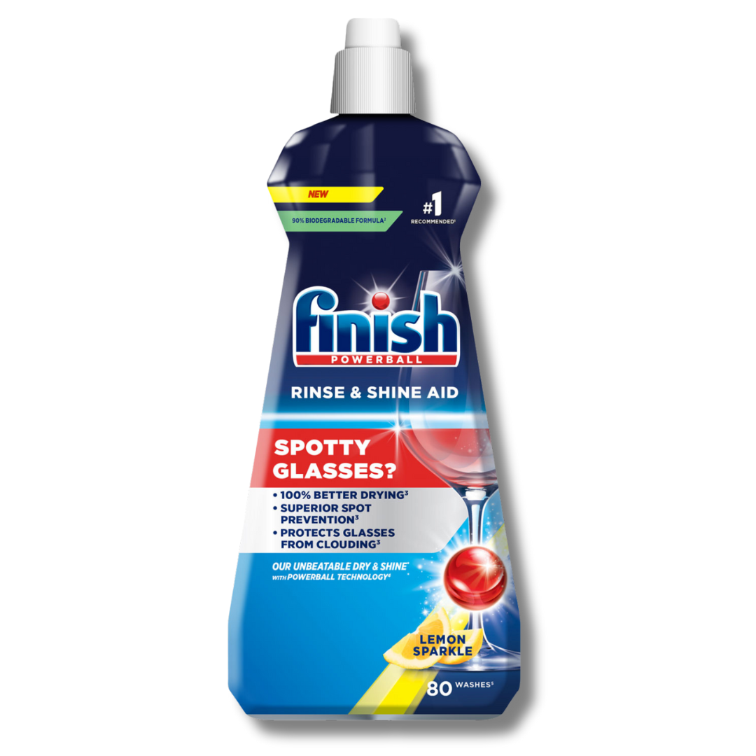 Finish Rinse & Shine Aid Lemon Sparkle 400ml – Flekkfritt.no