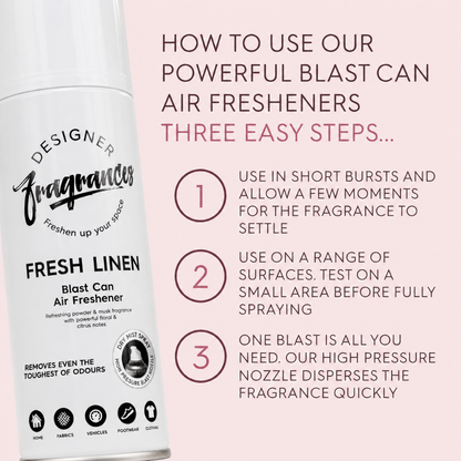 Designer Fragrances Blast Can Air Freshener Fresh Linen 300ml