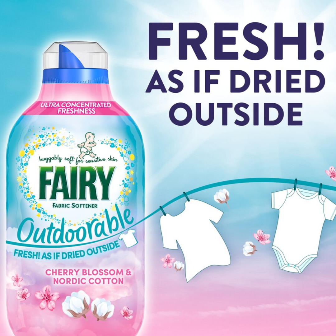 Fairy Outdoorable Fabric Softener Cherry Blossom & Nordic Cotton 70w 980ml
