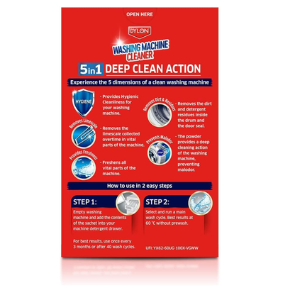 Dylon 5-in-1 Washing Machine Cleaner 75g 1pk