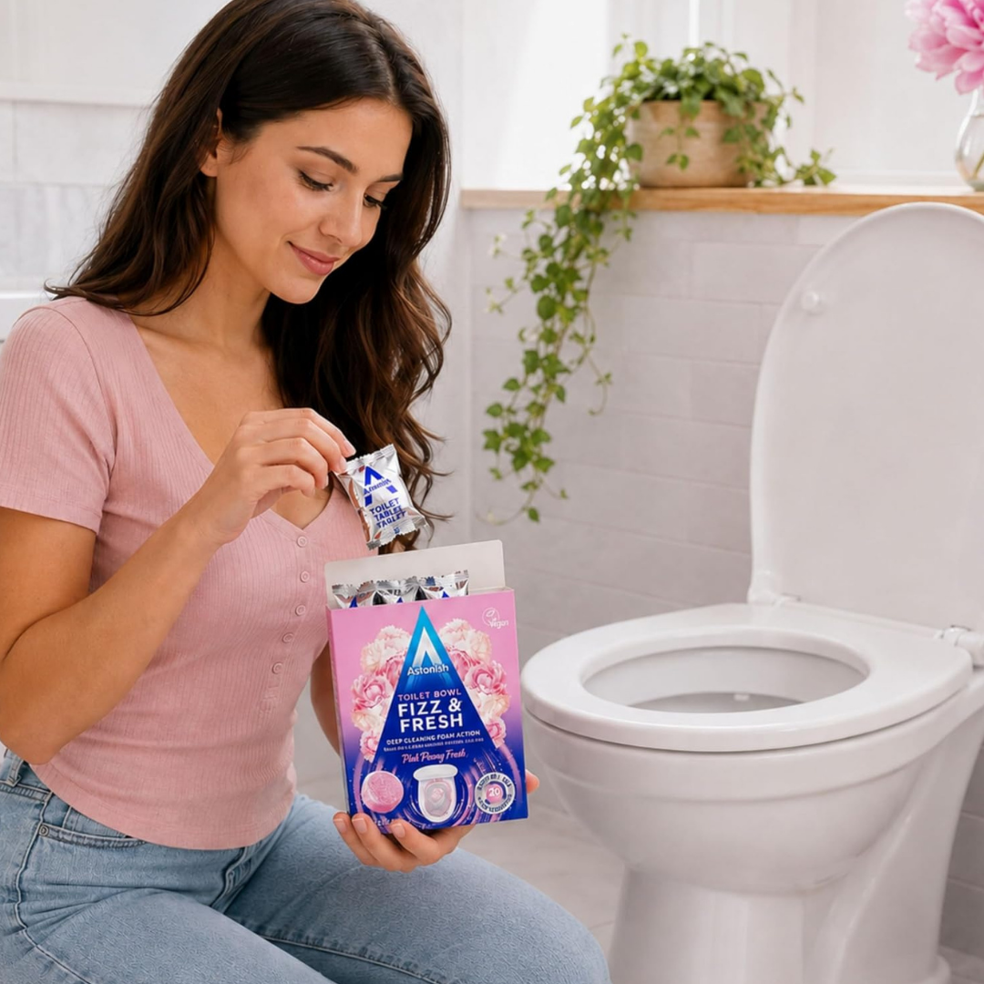 Astonish Fizz & Fresh Toilet Bowl Cleaner Tablets Peony Fresh 8pk