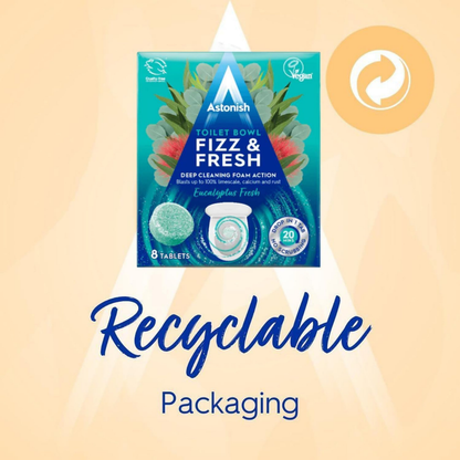 Astonish Fizz & Fresh Toilet Bowl Cleaner Tablets Eucalyptus Fresh 8pk