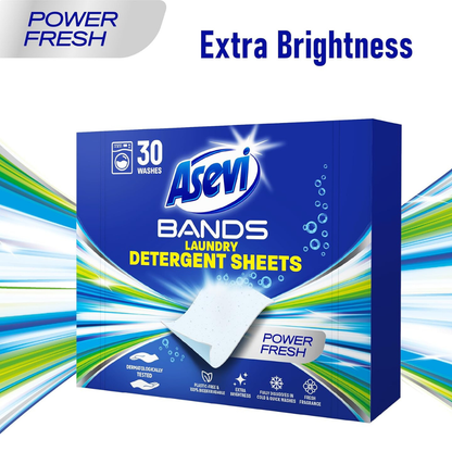 Asevi Bands Power Fresh Laundry Detergent Sheets 30pk