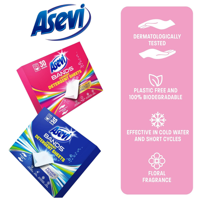 Asevi Bands Colour Protect Laundry Detergent Sheets 30pk
