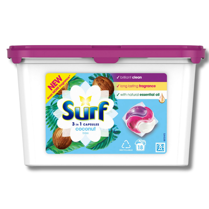 Surf 3-i-1 Capsules Coconut Bliss 18w